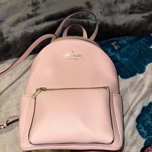 Kate Spade Leila Dome Backpack Pink Pebbled Leather With Pink Silk Dust Bag